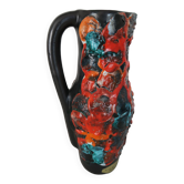 Large Vase Rocaille de l'Océan Fat lava Vintage 1960 Handmade 29 cm