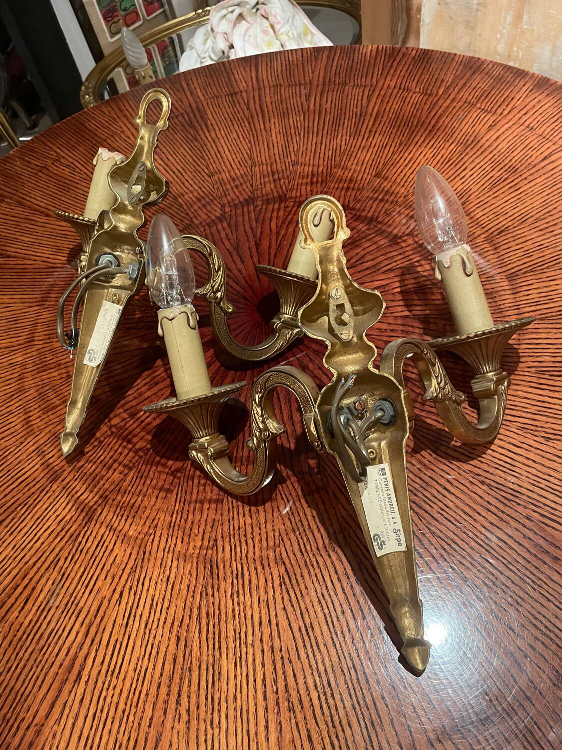 Paire applique bronze style empire design Péris Andreu