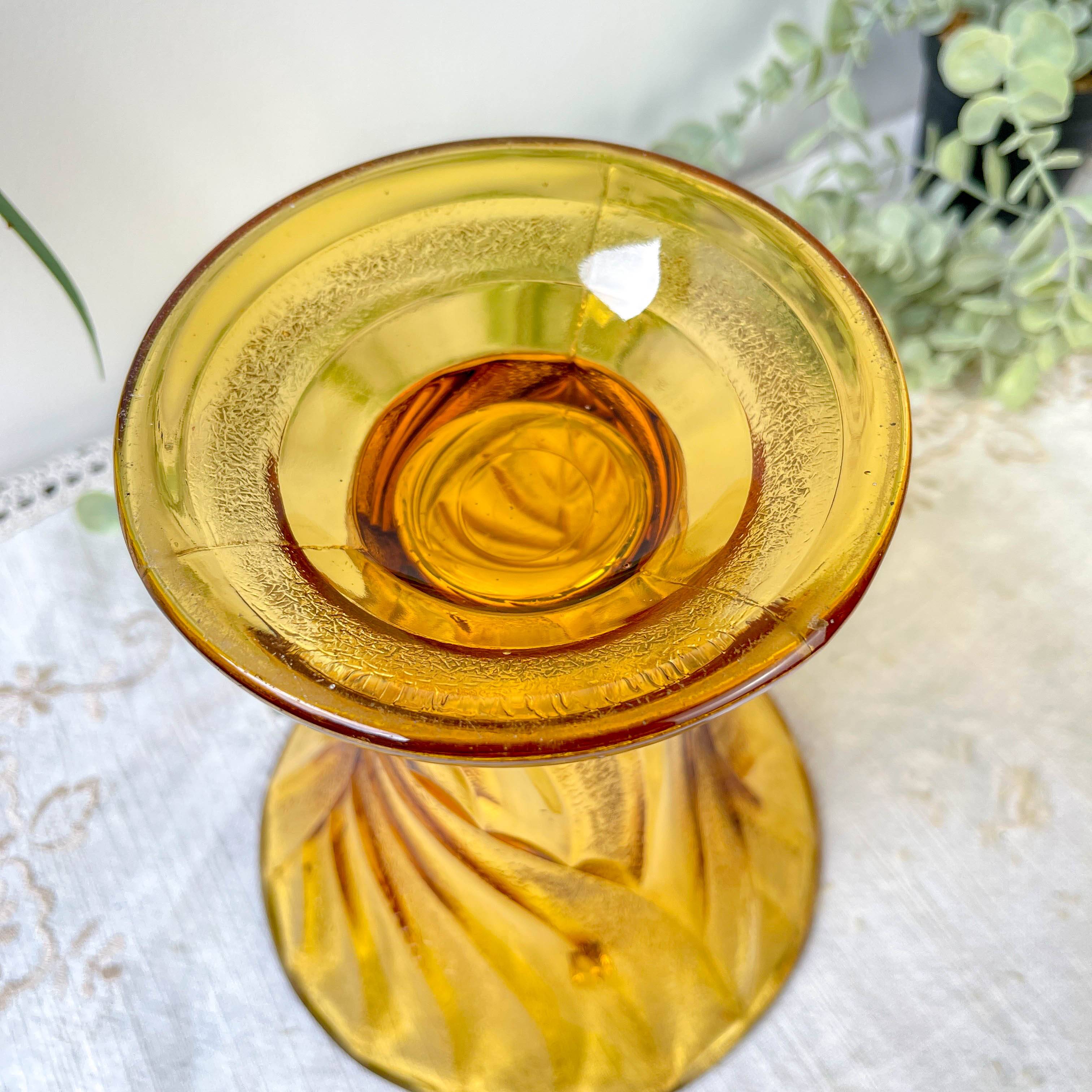 Vintage amber glass vase