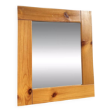 Wooden mirror, Maison Regain pine, 1980, 40x35