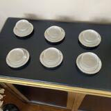 Service 6 cups and saucers assorted in Limoges paste
