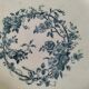4 assiettes creuses Gien Bouquets de Roses terre de fer bleu de prusse