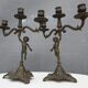 "Il mio bel foco" pair of candlesticks XIXth cherubs 3 torchieres