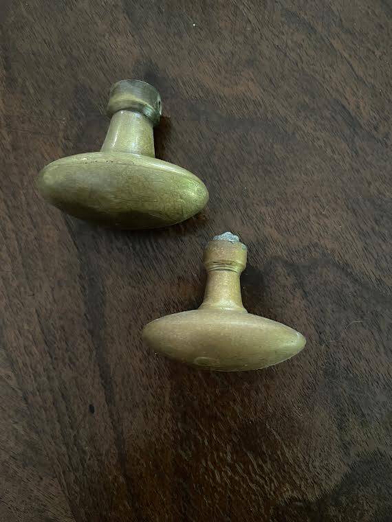 Antique brass door handles