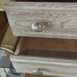 Art Deco oak and leather chest of drawers