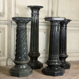 4 columns in green serpentine marble, around 1880