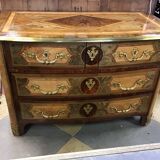 Louis XIV period chest of drawers in marquetry