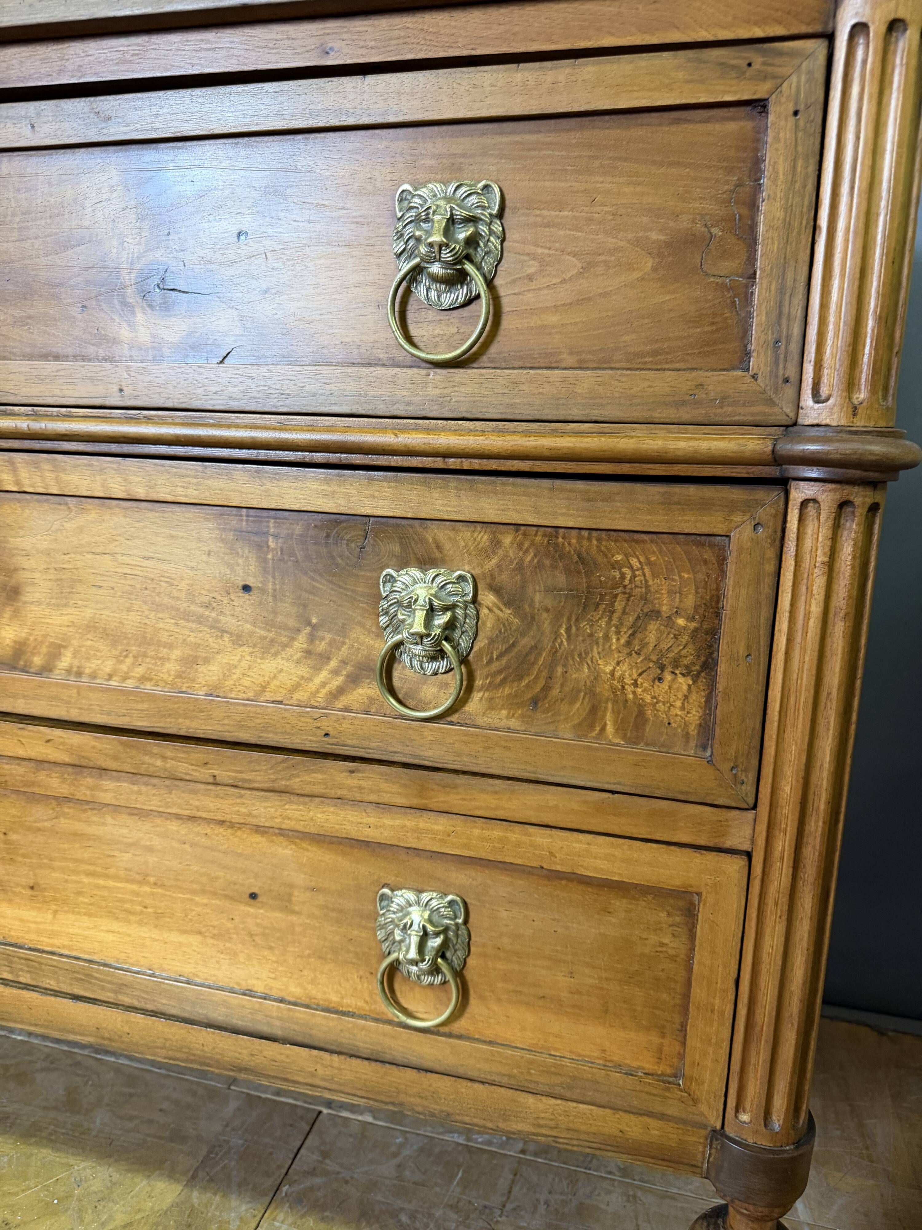 Louis XVI period commode in light walnut.