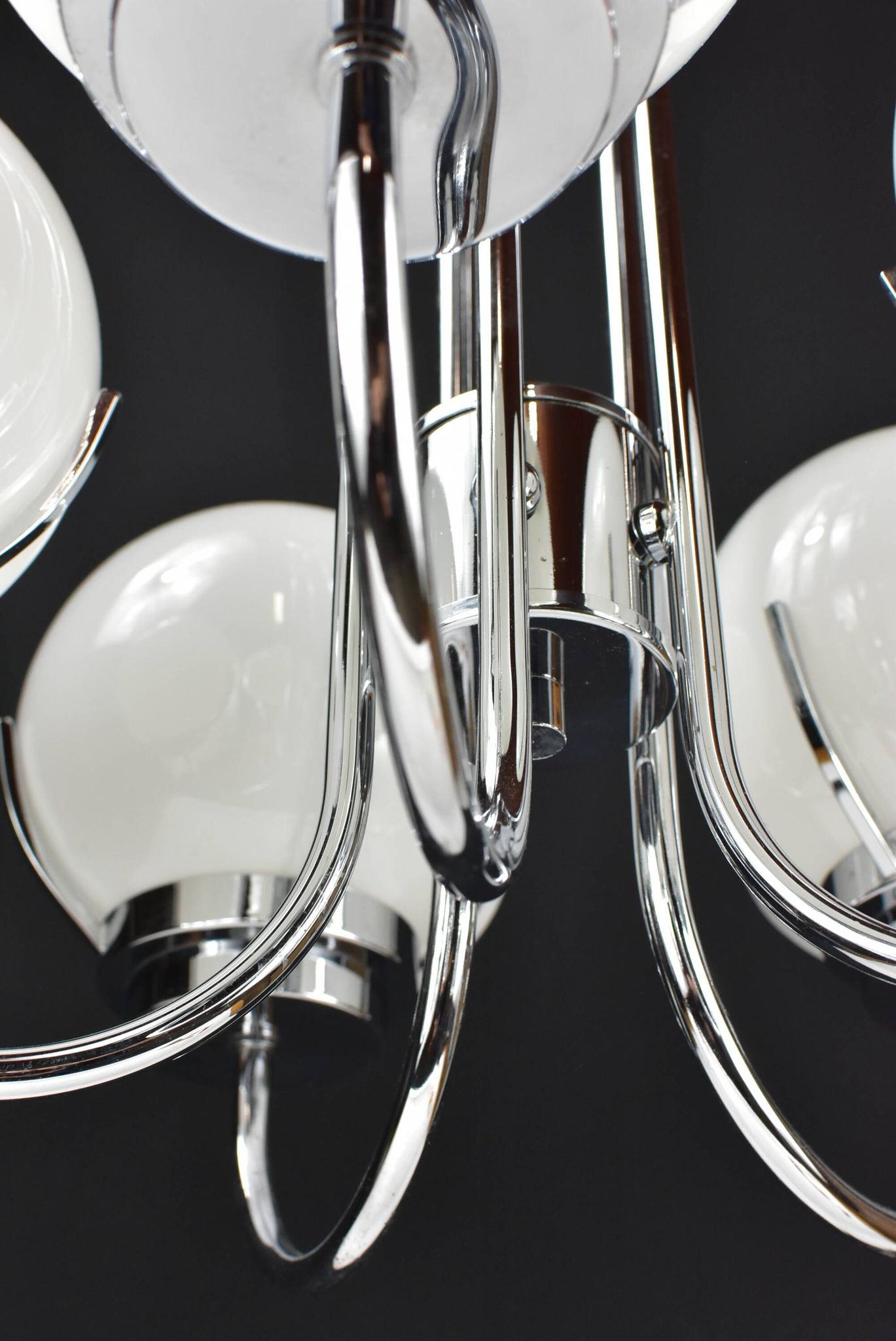 Modernist chrome chandelier