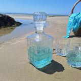 Vintage whiskey decanter and glasses