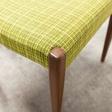 Lot of 6 teak and fabric chairs