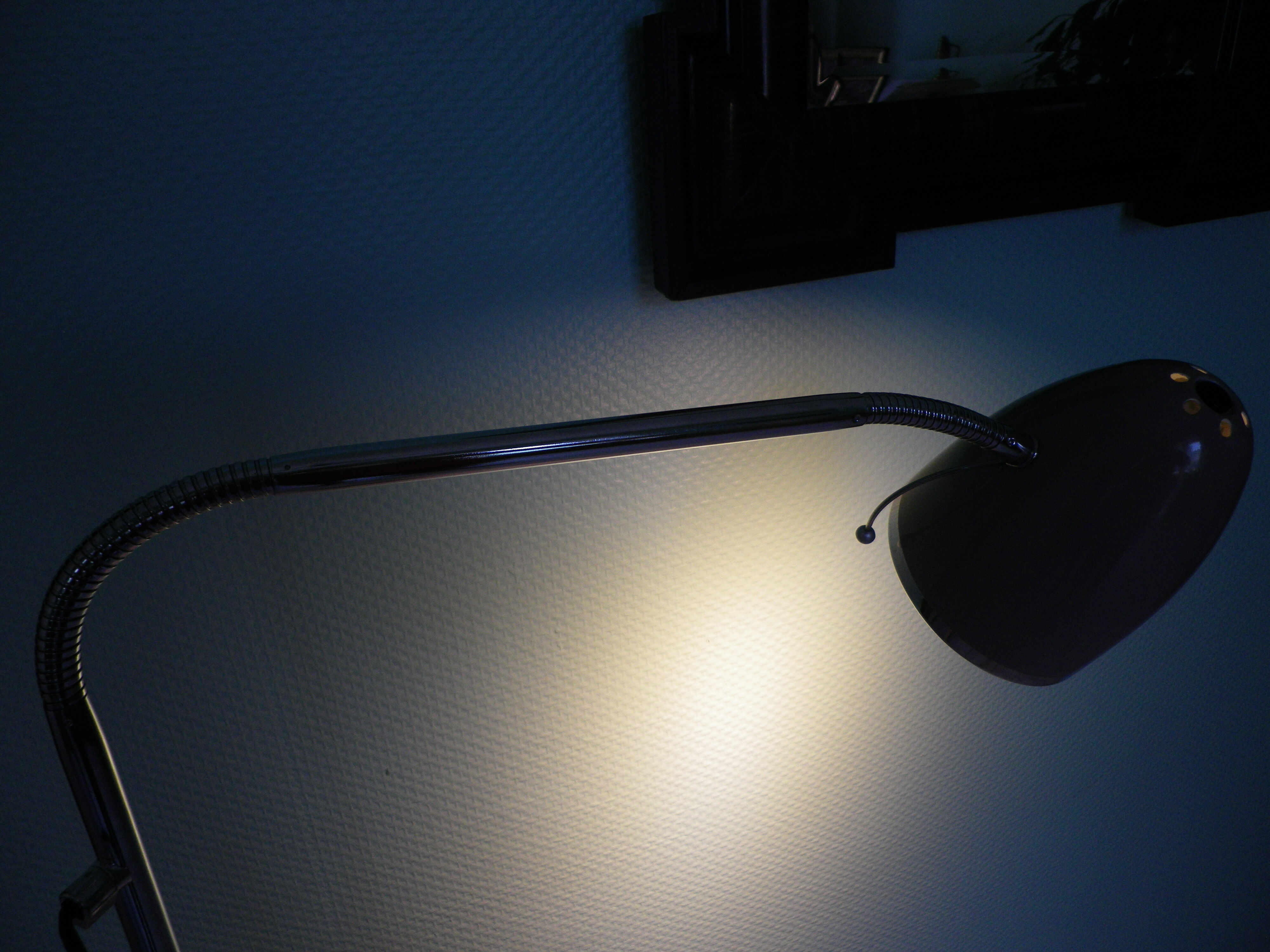 FLOOR lamp design COREP, lacquered steel taupe color, reclining