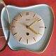 Vintage ceramic clock silent wall pendulum "Exact golden blue"