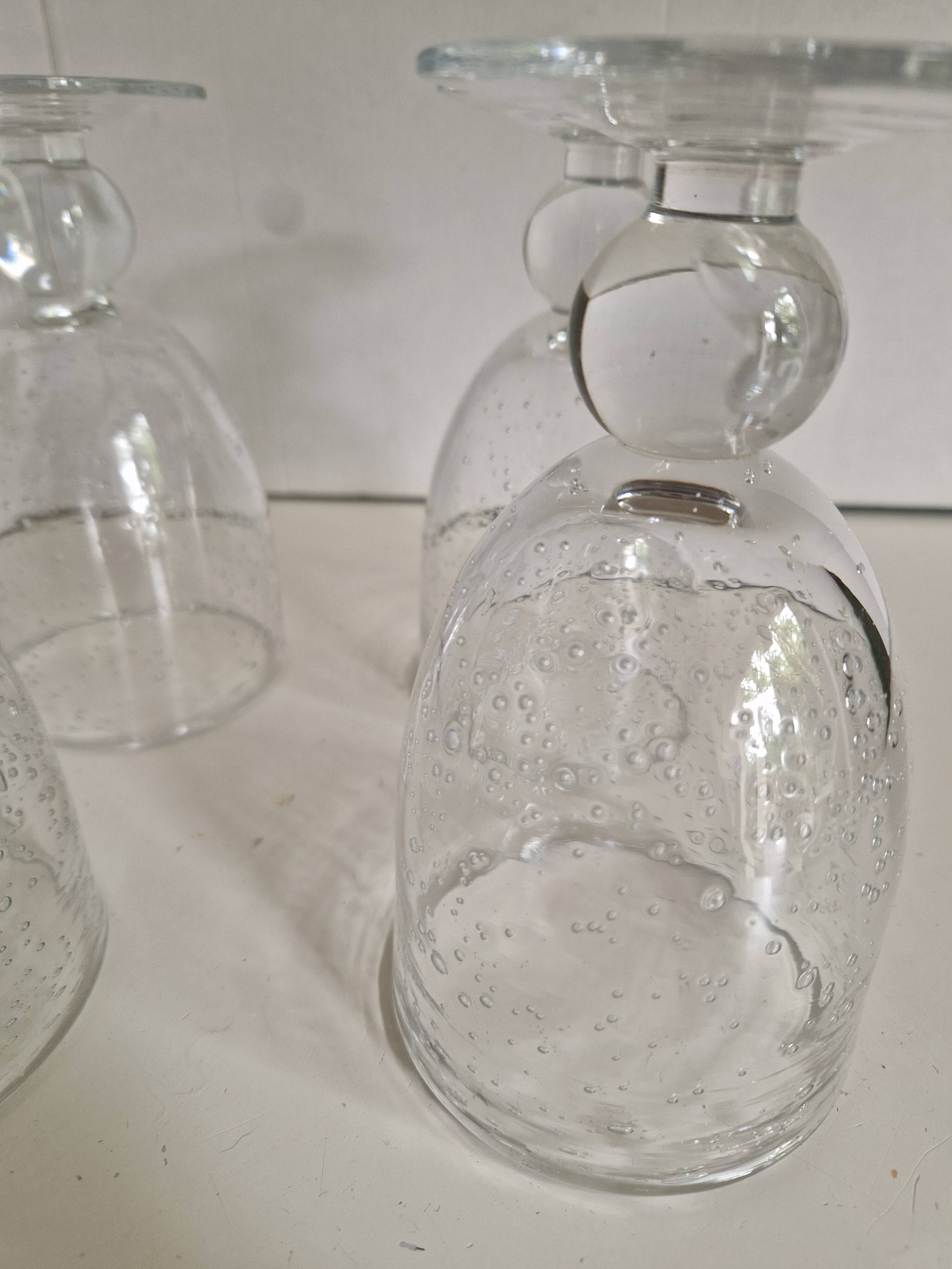 Lot 4 verres bullé style biot