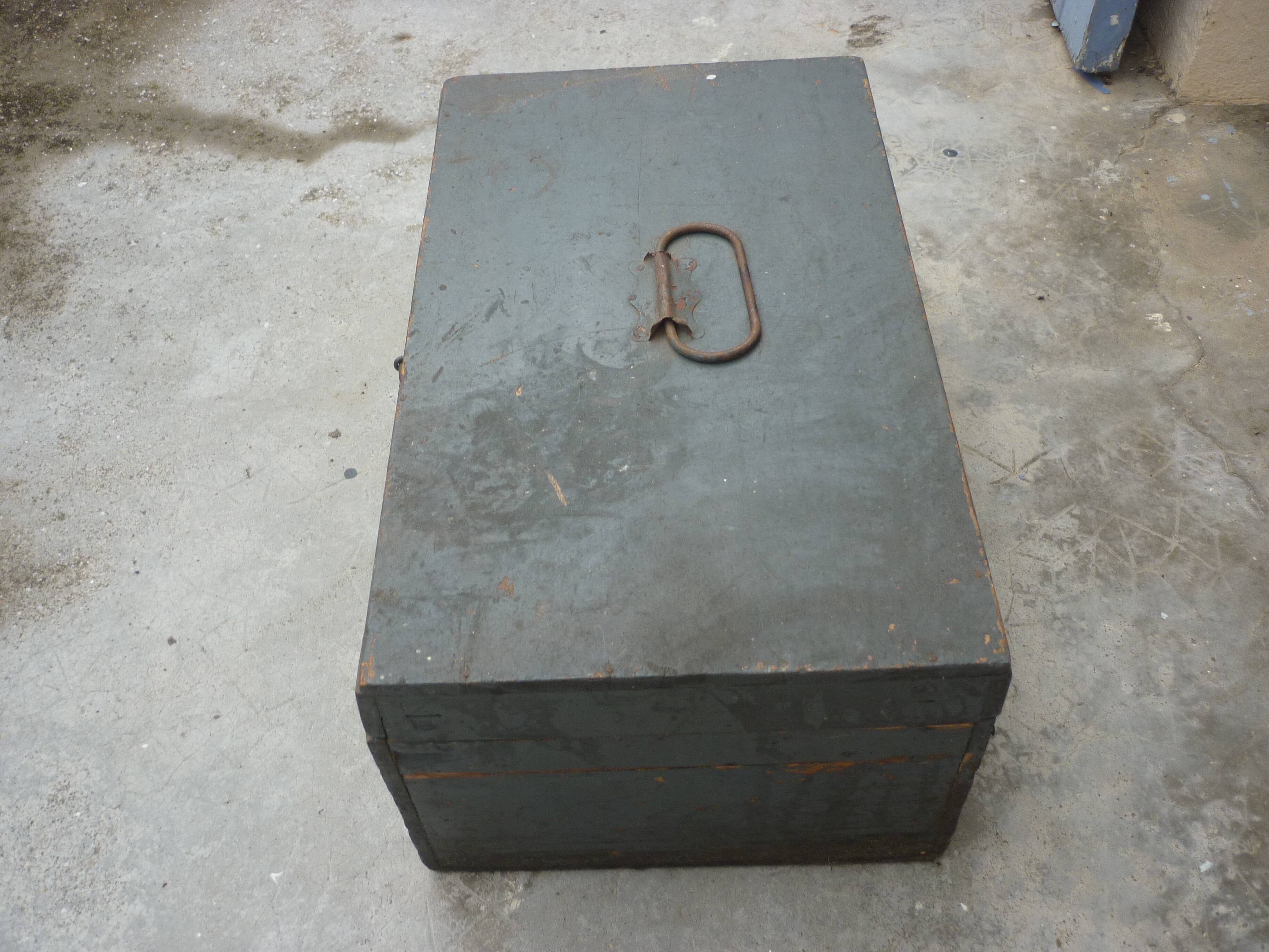 Wooden crate painted in grey