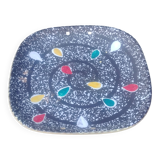 Decorative plate/serving dish in glazed ceramic from the 50s/60s, signed