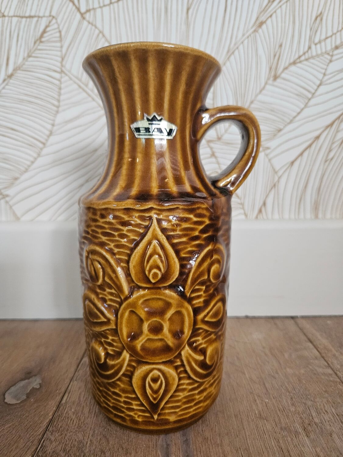 Ocher Bay ceramic vase (West Germany)