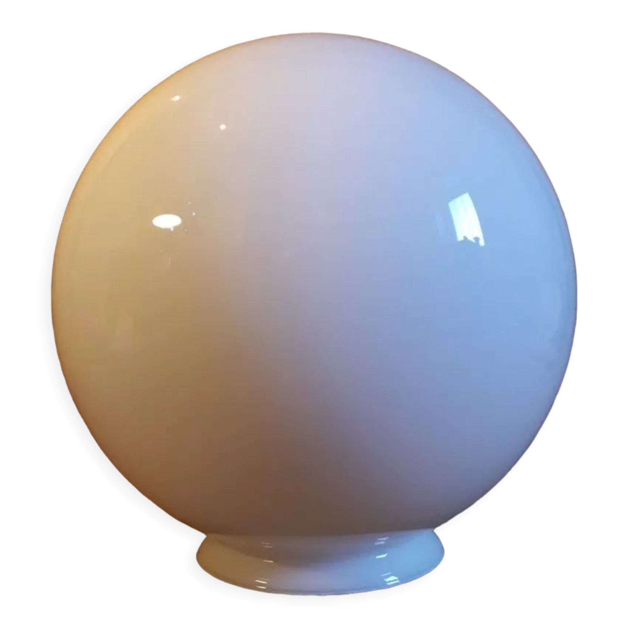 Globe 25cm old white glass