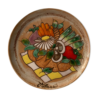 Vallauris ceramic plate decorated vegetables