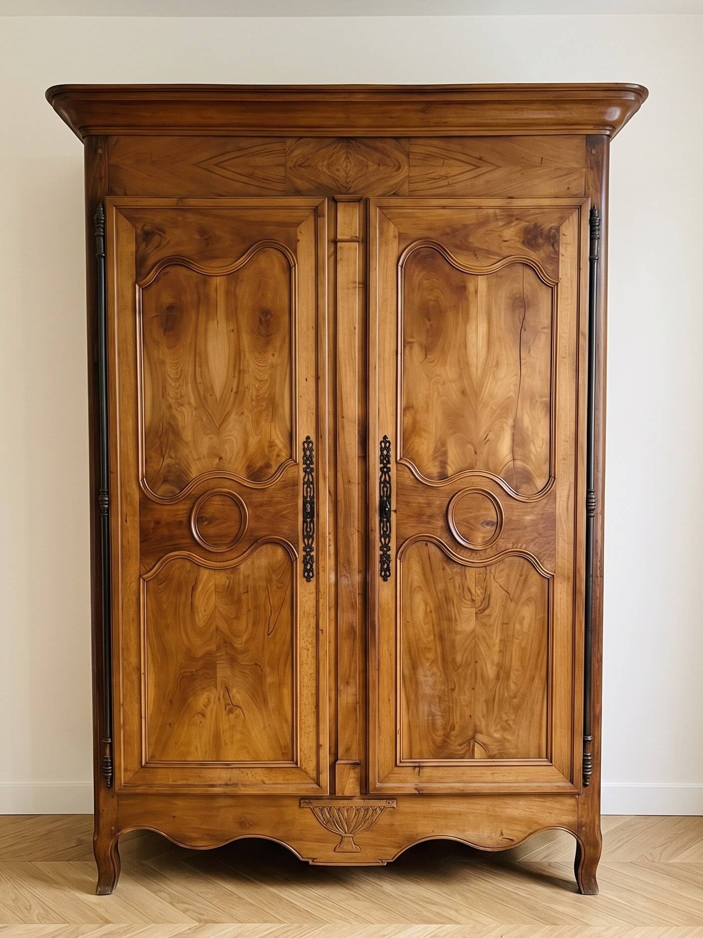 Antique Louis XV wardrobe in solid wood