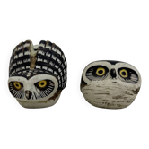 Set of 2 owls ceramic owl "Burr" made by Edvard Lindahl for Gustavsberg, 1960s