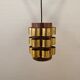 Danish hanging lamp from the 70s, in thin cut metal.