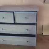Commode bleue à 4 tiroirs