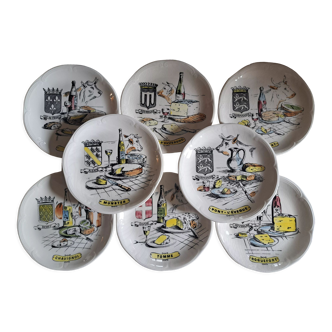 Cheese plates earthenware of Gien Anjou vinicole Vihiers