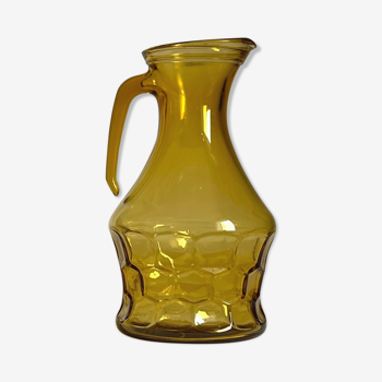 Italian pitcher in amber glass