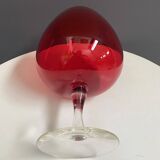 Empoli red large glass shape vase 1960s