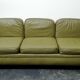 Canapé Jansen cuir vert olive France 1970