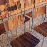 5 chairs vintage wood and metal