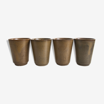 Cups / glasses in stoneware Vintage Digoin factory