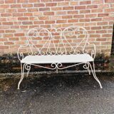 Ancien grand banc de jardin fer forgé