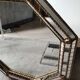 Venetian octagonal mirror murano style. a parecloses/facets. floral and beaded decoration 60 x 60 cm