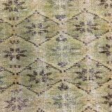 Distressed Turkish Runner 190x82 cm wool Vintage rug, Overdyed Yellow, Black