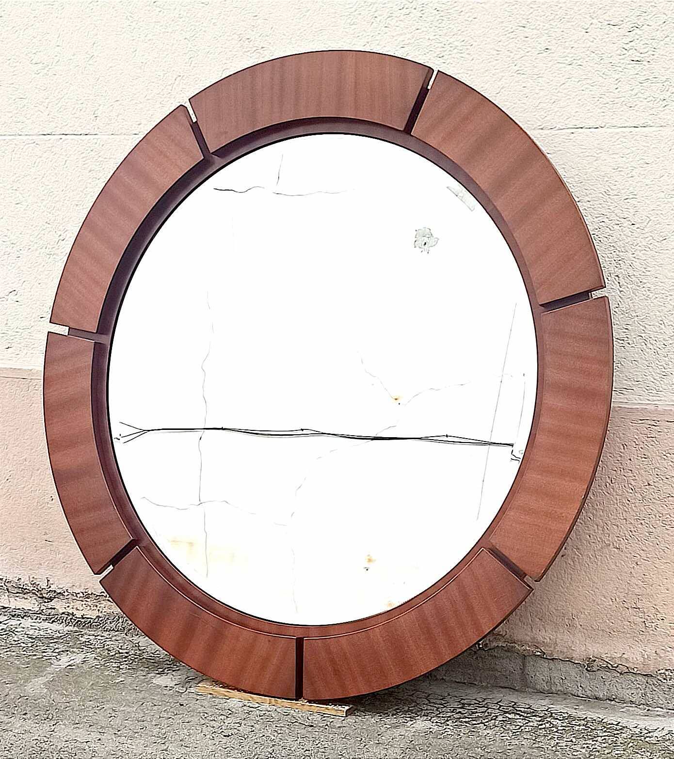 Large round mirror mahogany end 60 diameter 106.7 cm