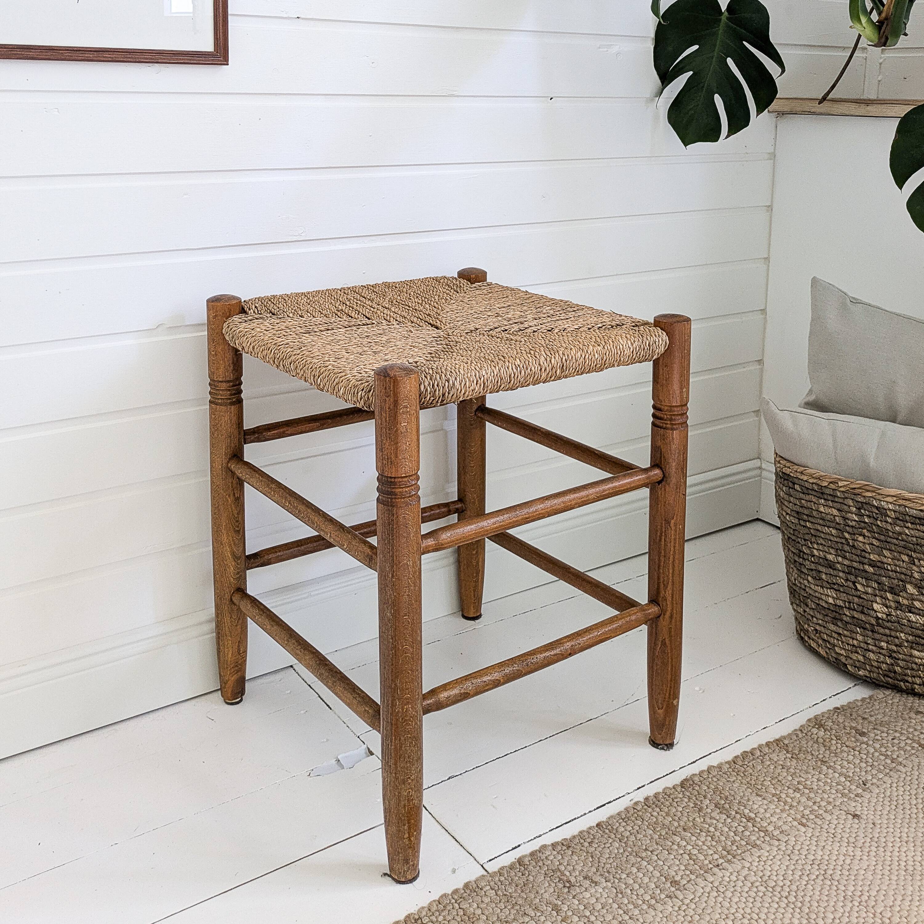Tabouret mid century rustique