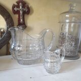 2 antique glass pitchers