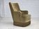Fauteuil danois à dossier haut, années 1970, en velours vert clair.