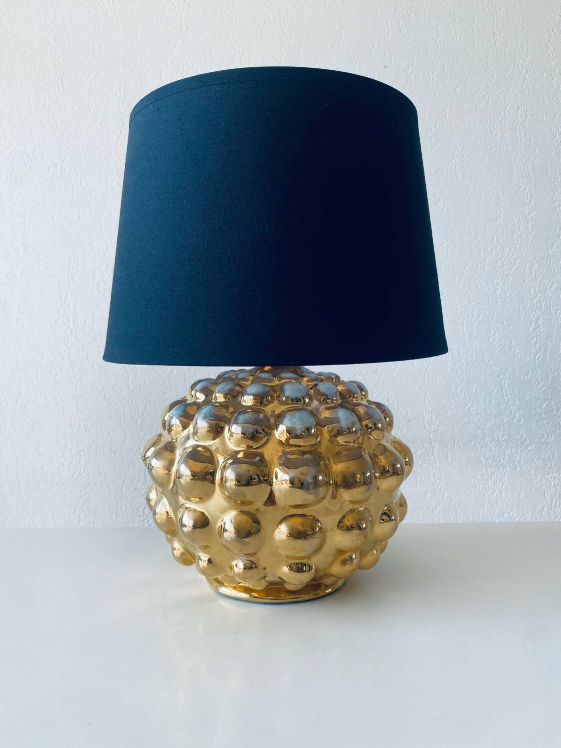 Gold bubble ceramic lamp