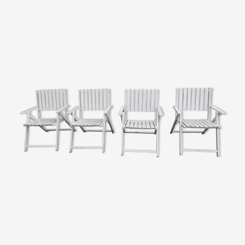 Set de 4 chaise fauteuil de jardin pliante année 60/70