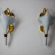 Pair of white fleur-de-lis wall lights, Murano glass, Italy, 1970