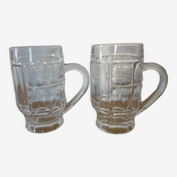 Duo de chopes a biere verre transparent