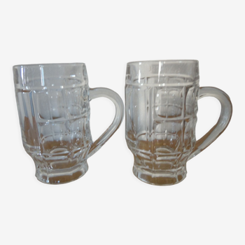 Duo of mugs a beer transparent glass