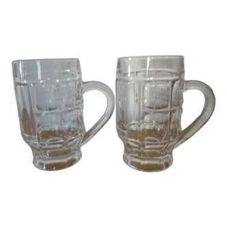 Duo of mugs a beer transparent glass