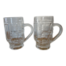 Duo of mugs a beer transparent glass