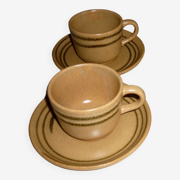 Paire de 2 tasses et sous-tasses Savoie Sarreguemines