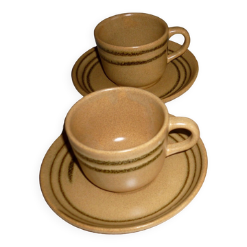 Pair of 2 Savoie Sarreguemines cups and saucers