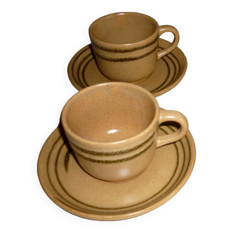 Pair of 2 Savoie Sarreguemines cups and saucers